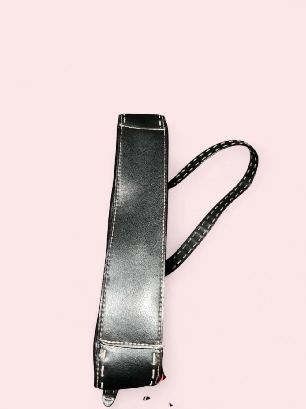 Classic Black Shoulder Bag with Contrast Stitching